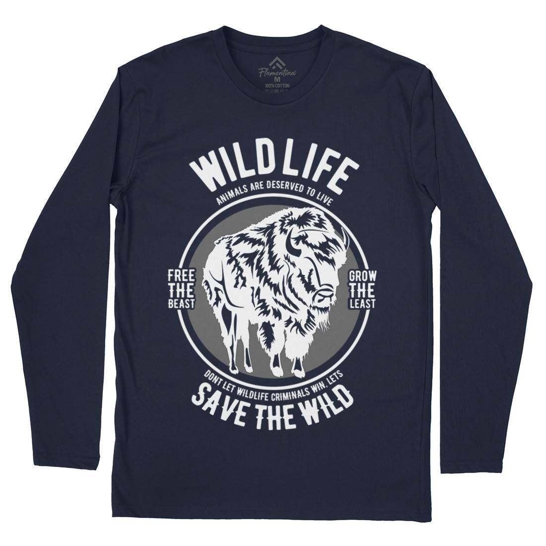Wild Life Mens Long Sleeve T-Shirt Animals B474