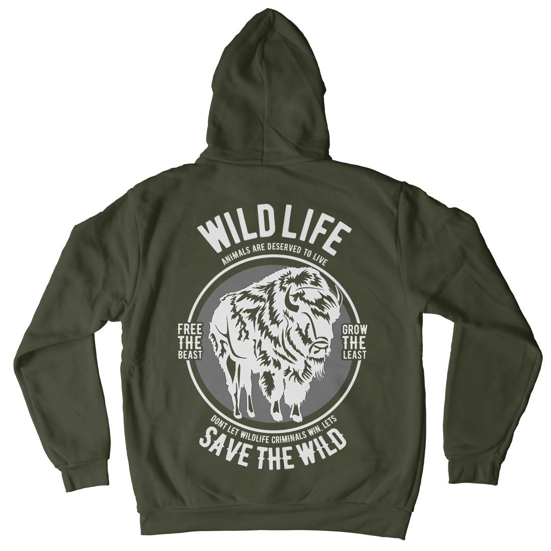 Wild Life Kids Crew Neck Hoodie Animals B474