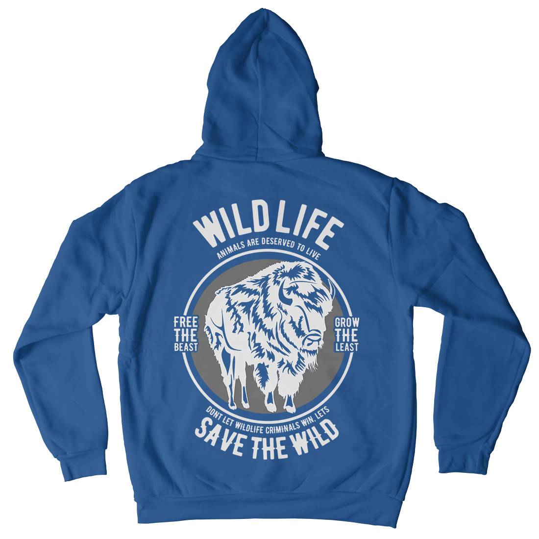 Wild Life Mens Hoodie With Pocket Animals B474