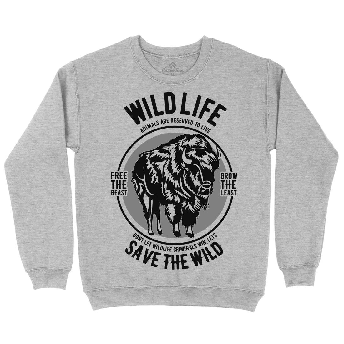Wild Life Kids Crew Neck Sweatshirt Animals B474