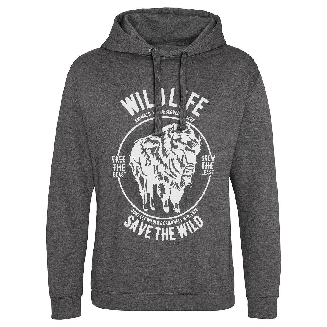 Wild Life Mens Hoodie Without Pocket Animals B474
