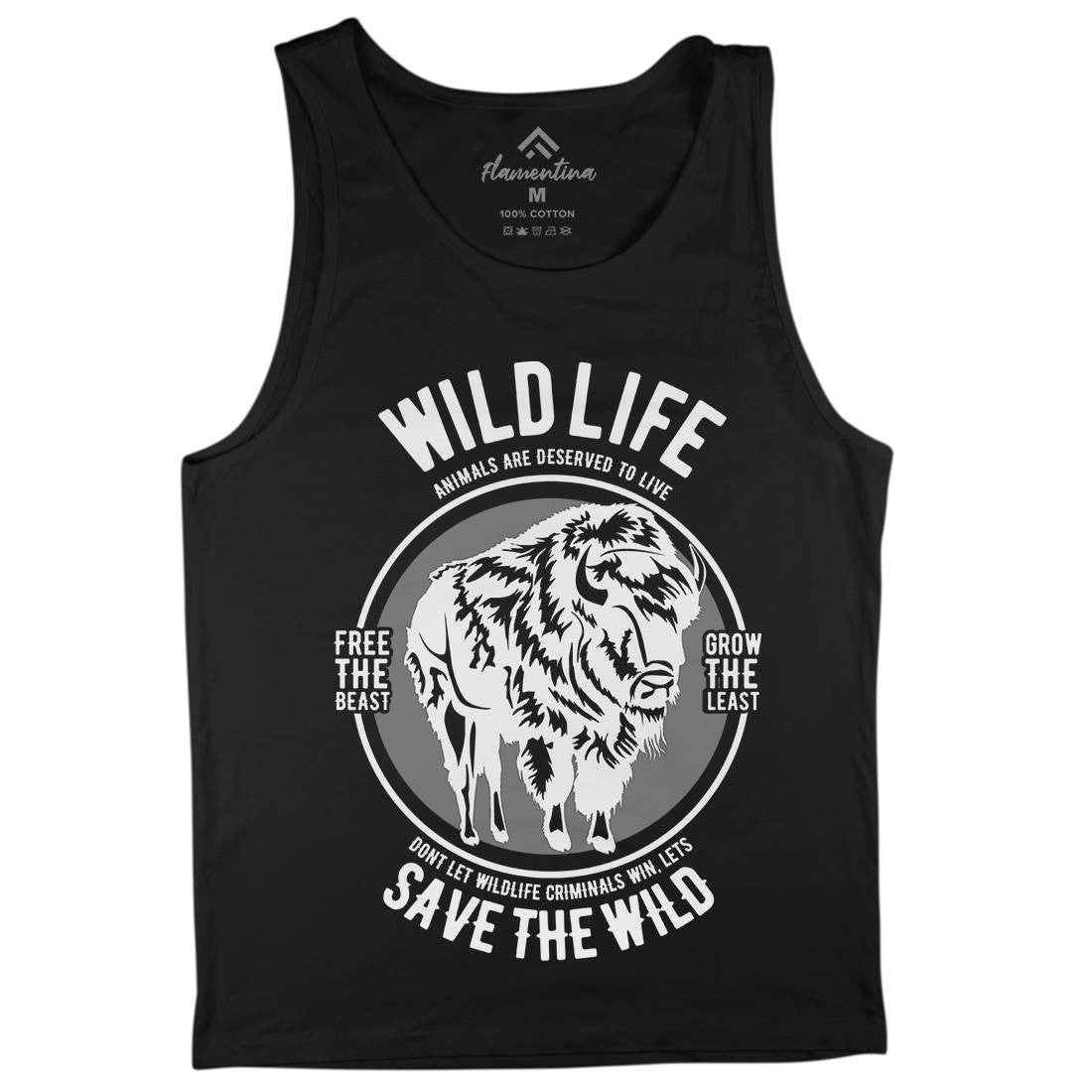 Wild Life Mens Tank Top Vest Animals B474