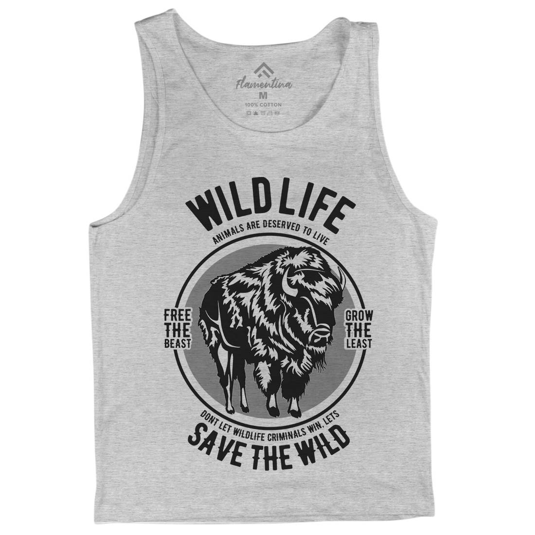 Wild Life Mens Tank Top Vest Animals B474