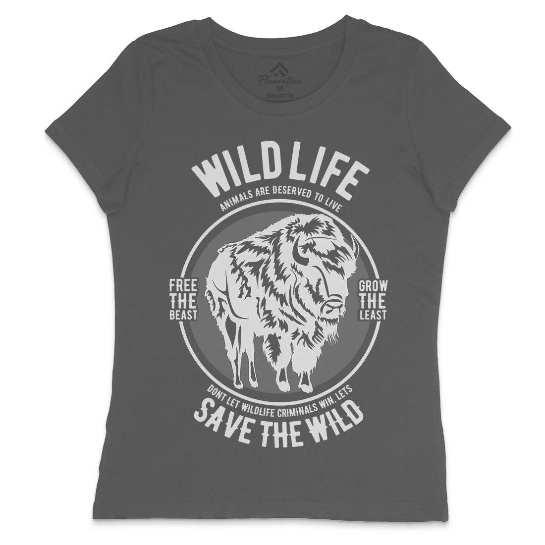 Wild Life Womens Crew Neck T-Shirt Animals B474