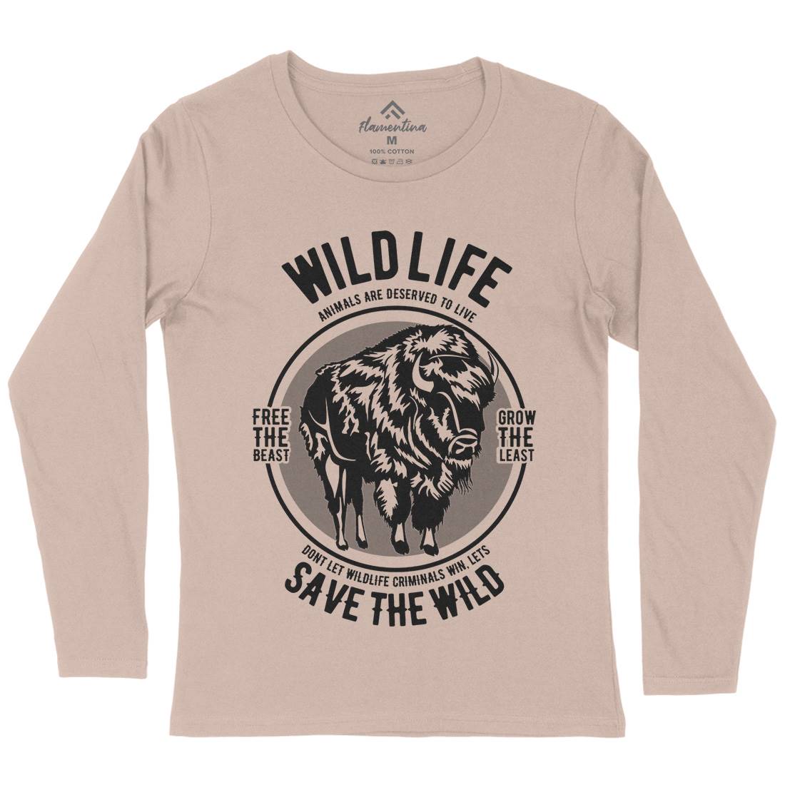 Wild Life Womens Long Sleeve T-Shirt Animals B474