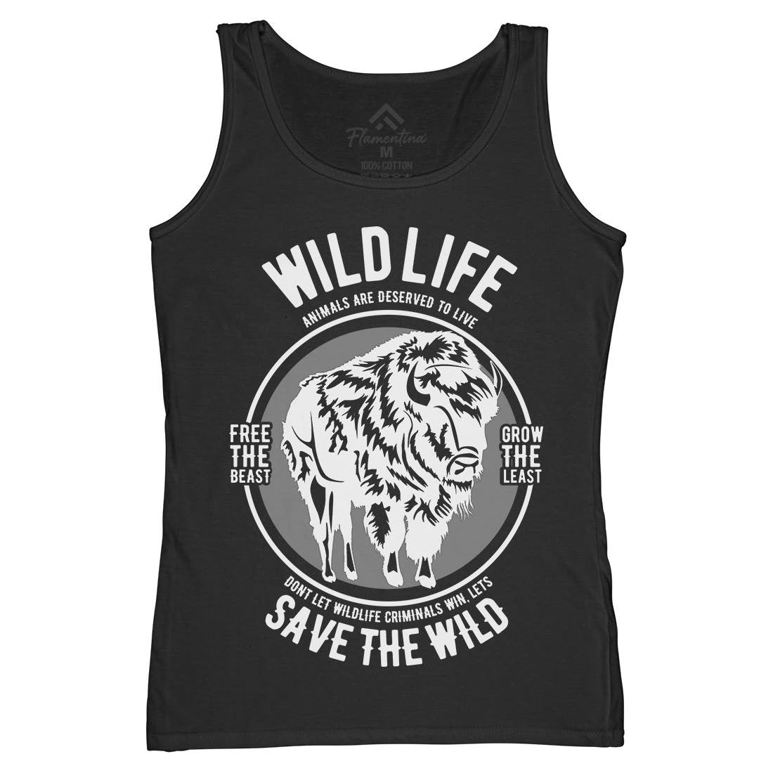 Wild Life Womens Organic Tank Top Vest Animals B474