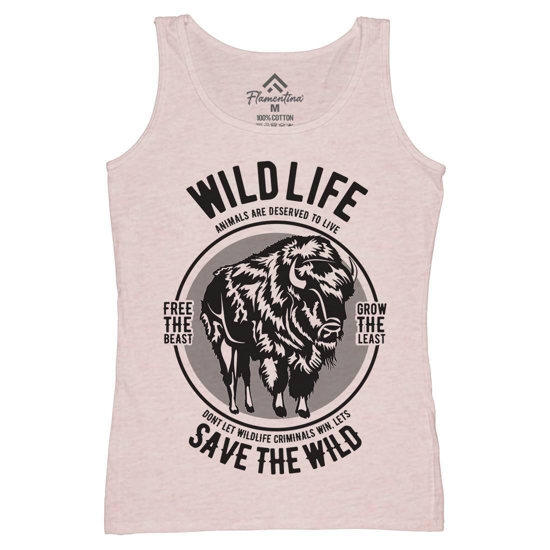 Wild Life Womens Organic Tank Top Vest Animals B474