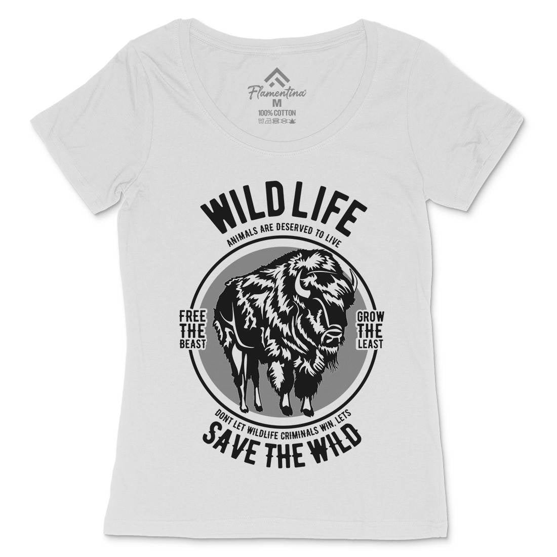 Wild Life Womens Scoop Neck T-Shirt Animals B474
