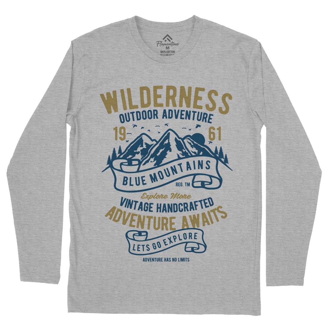 Wilderness Mens Long Sleeve T-Shirt Nature B475