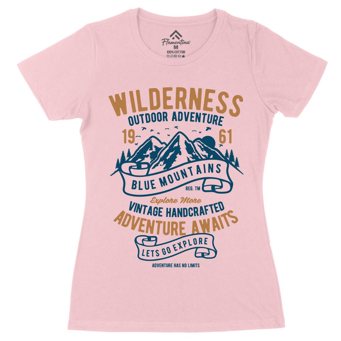Wilderness Womens Organic Crew Neck T-Shirt Nature B475