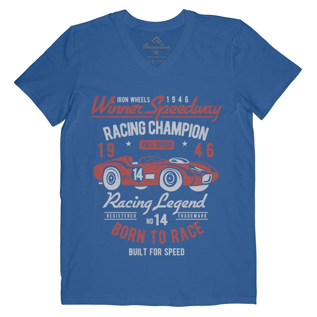 Winner Speedway Mens V-Neck T-Shirt Cars B476