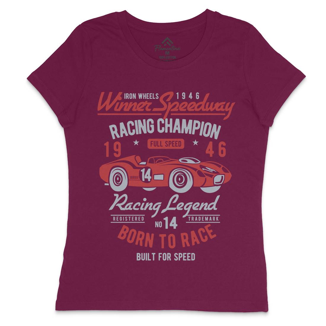 Winner Speedway Womens Crew Neck T-Shirt Cars B476