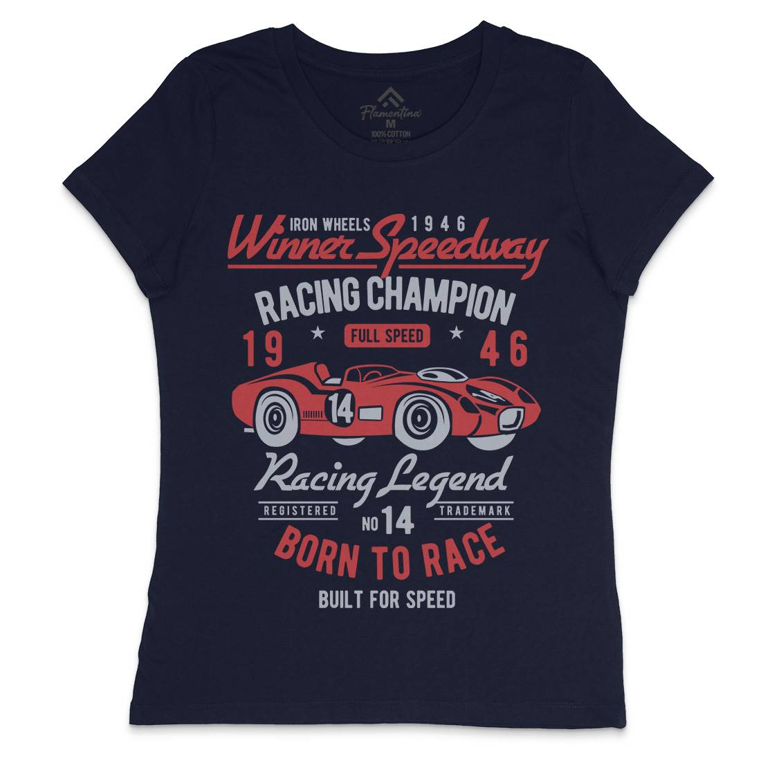 Winner Speedway Womens Crew Neck T-Shirt Cars B476