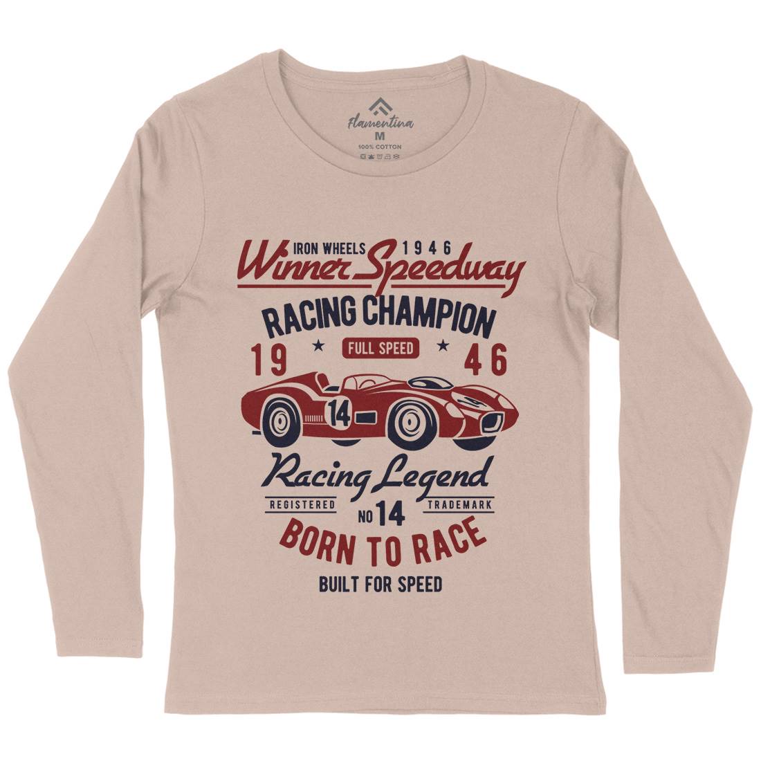 Winner Speedway Womens Long Sleeve T-Shirt Cars B476