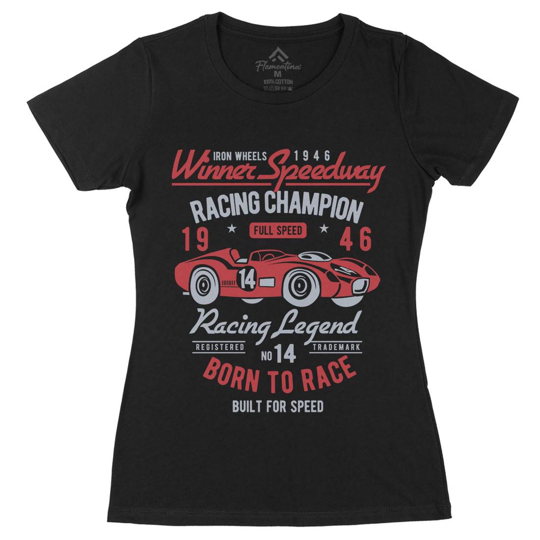 Winner Speedway Womens Organic Crew Neck T-Shirt Cars B476