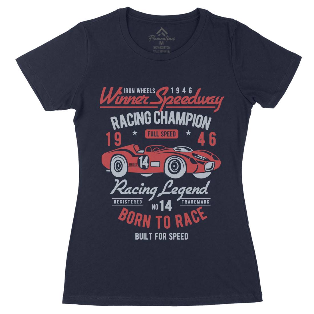 Winner Speedway Womens Organic Crew Neck T-Shirt Cars B476
