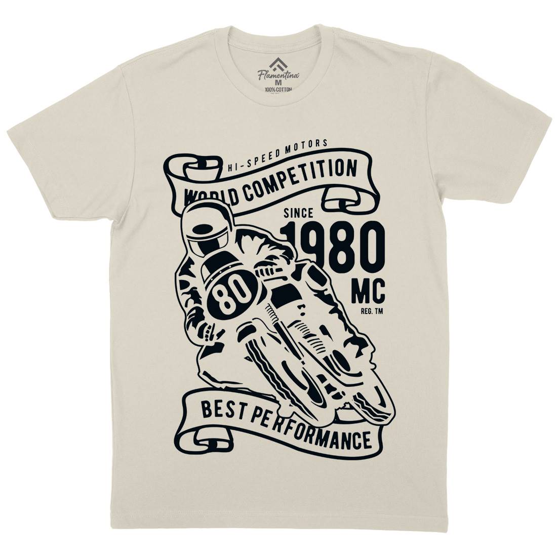 World Competition Superbike Mens Organic Crew Neck T-Shirt Motorcycles B477