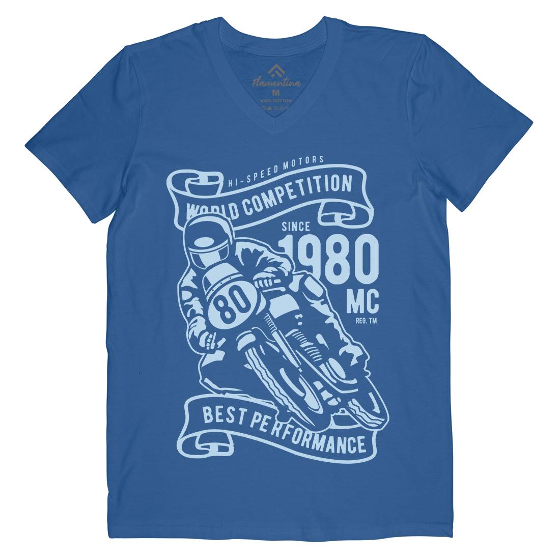 World Competition Superbike Mens V-Neck T-Shirt Motorcycles B477