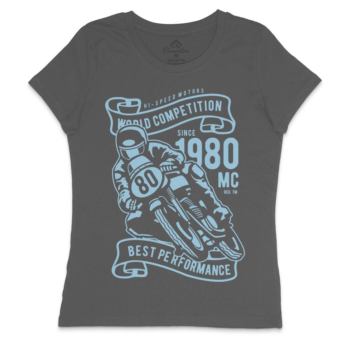 World Competition Superbike Womens Crew Neck T-Shirt Motorcycles B477