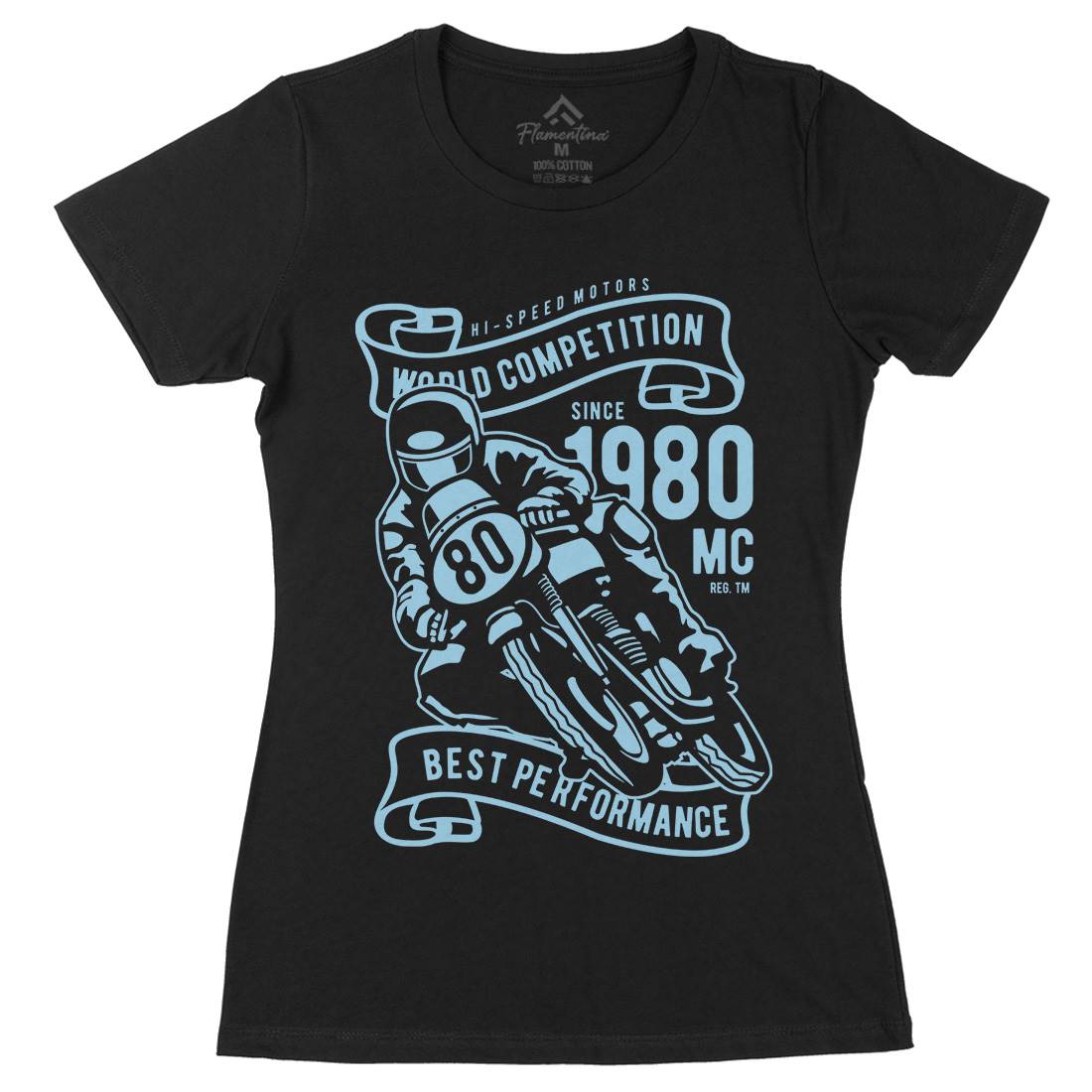 World Competition Superbike Womens Organic Crew Neck T-Shirt Motorcycles B477