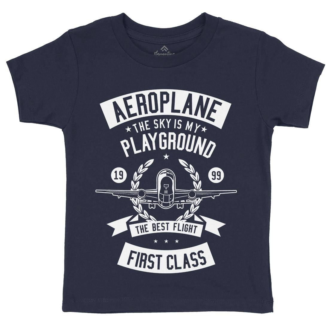 Aeroplane Kids Organic Crew Neck T-Shirt Vehicles B478