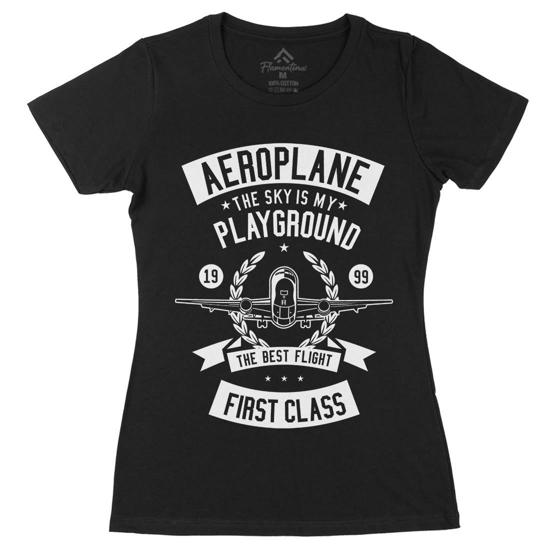 Aeroplane Womens Organic Crew Neck T-Shirt Vehicles B478