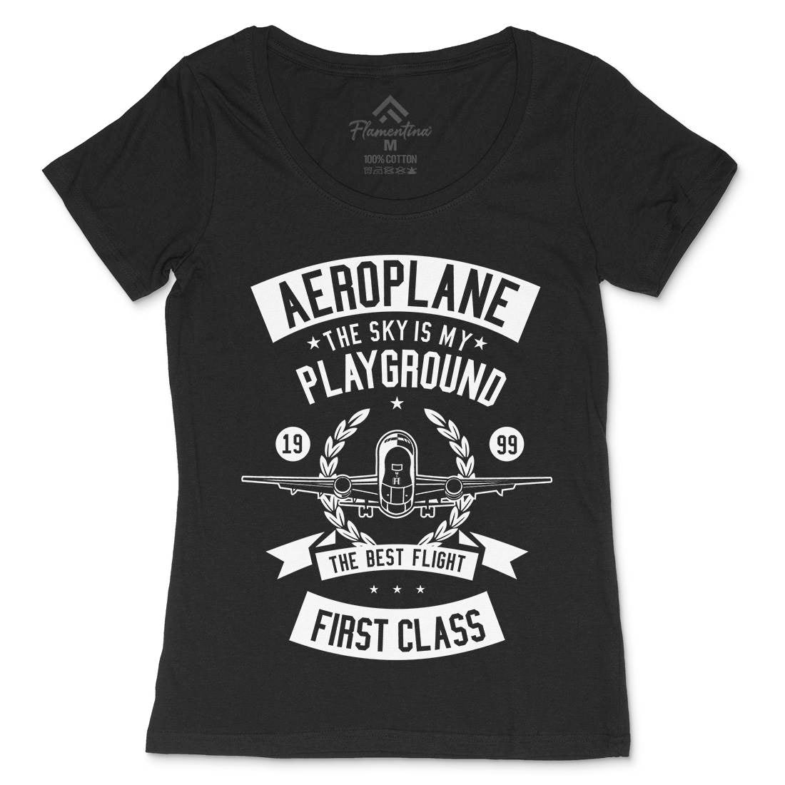 Aeroplane Womens Scoop Neck T-Shirt Vehicles B478