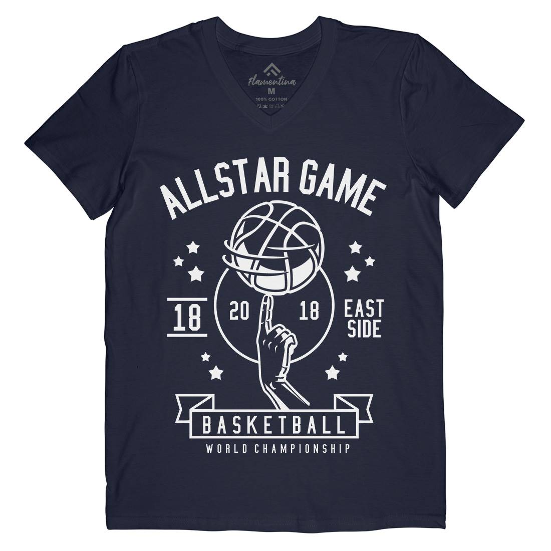 All Star Basketball Mens V-Neck T-Shirt Sport B479