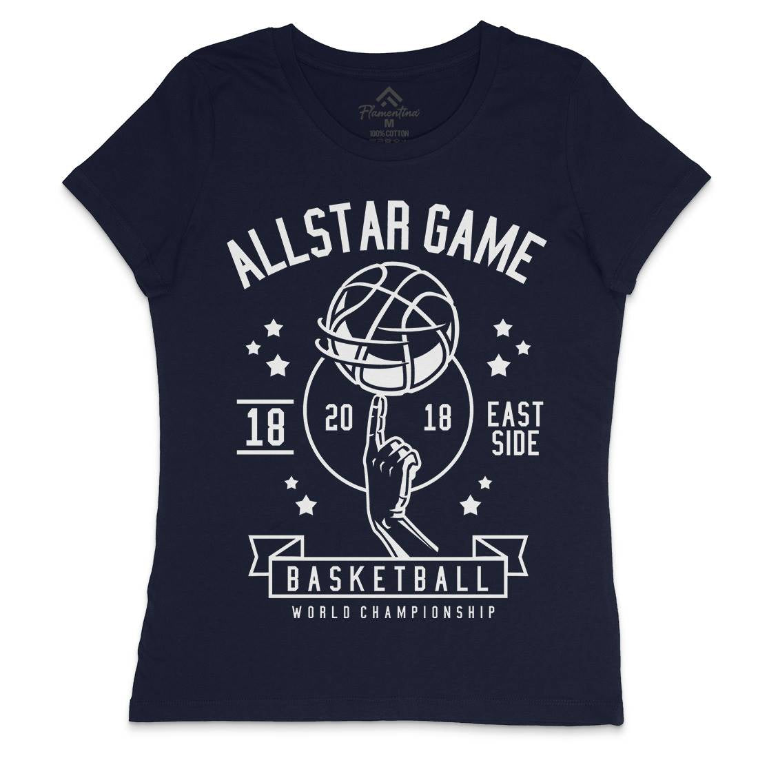All Star Basketball Womens Crew Neck T-Shirt Sport B479