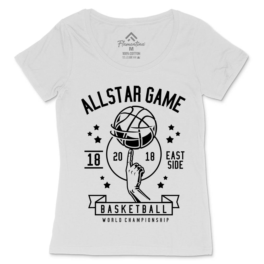 All Star Basketball Womens Scoop Neck T-Shirt Sport B479