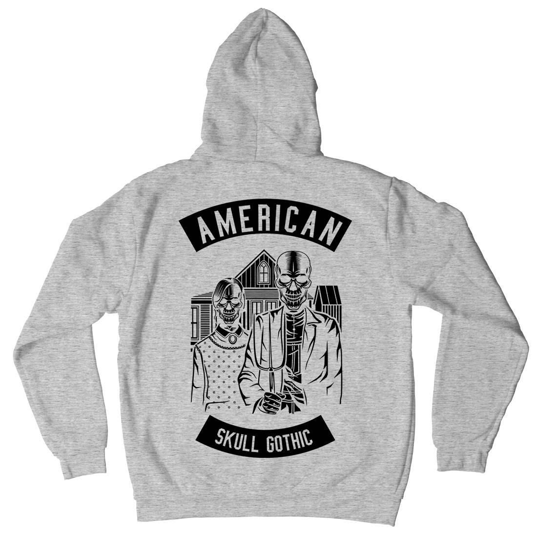 American Skull Gothic Mens Hoodie With Pocket Horror B480