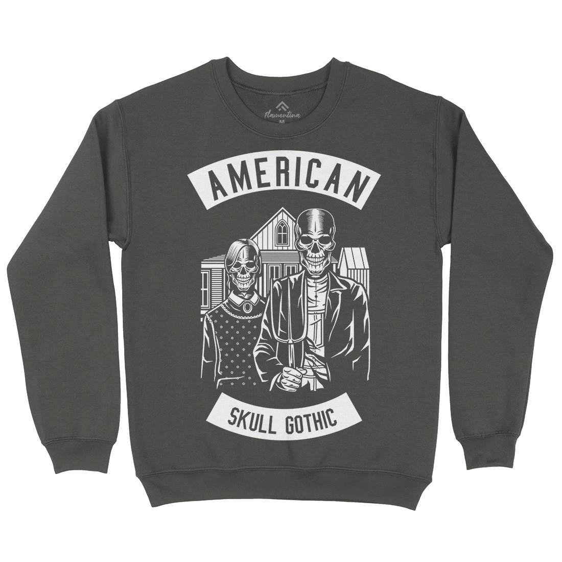 American Skull Gothic Kids Crew Neck Sweatshirt Horror B480