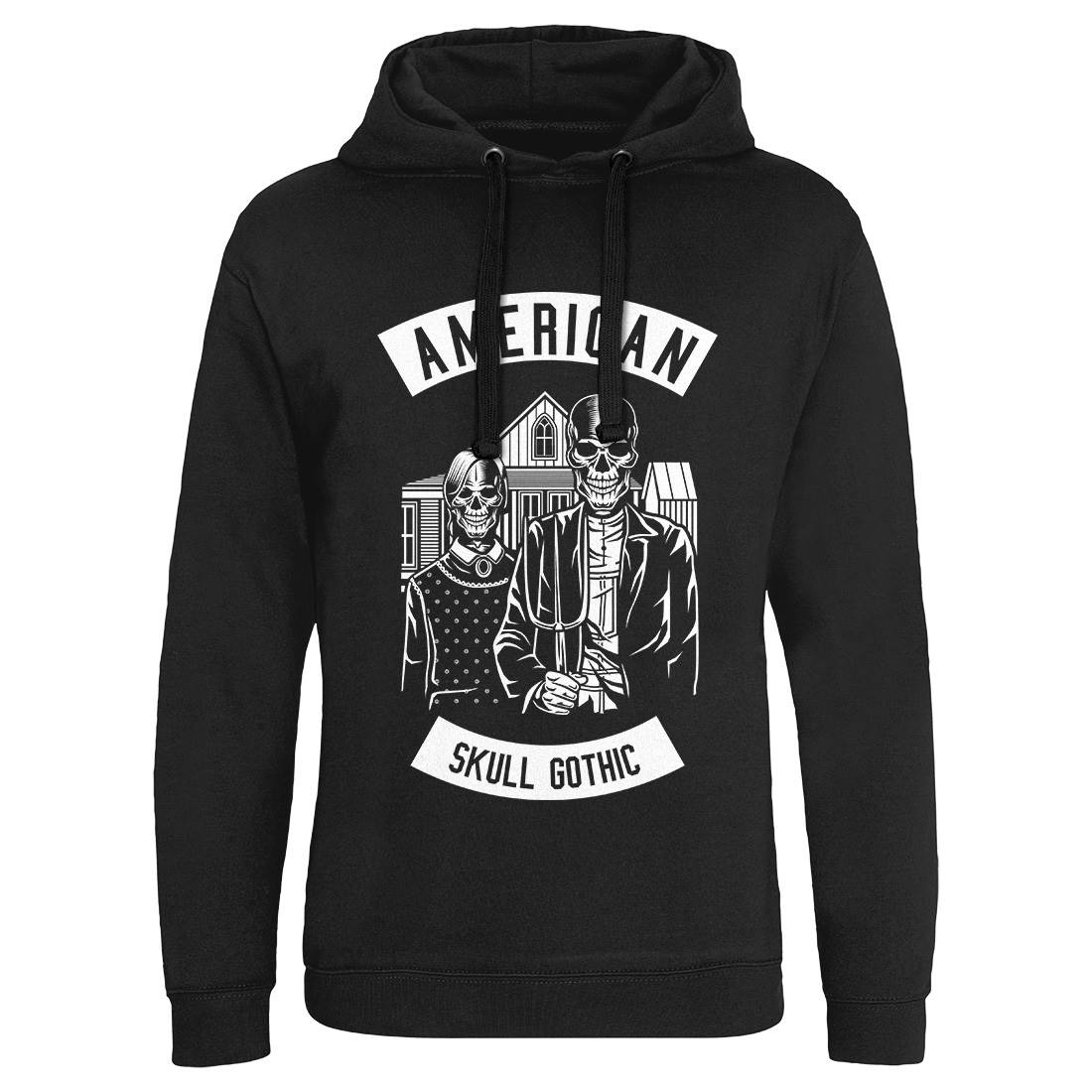American Skull Gothic Mens Hoodie Without Pocket Horror B480