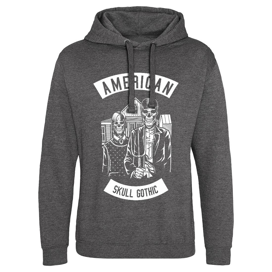 American Skull Gothic Mens Hoodie Without Pocket Horror B480