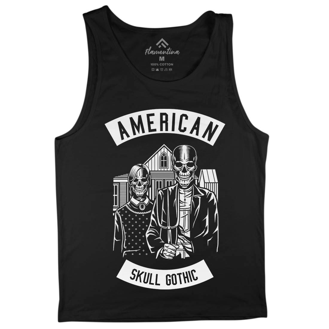 American Skull Gothic Mens Tank Top Vest Horror B480