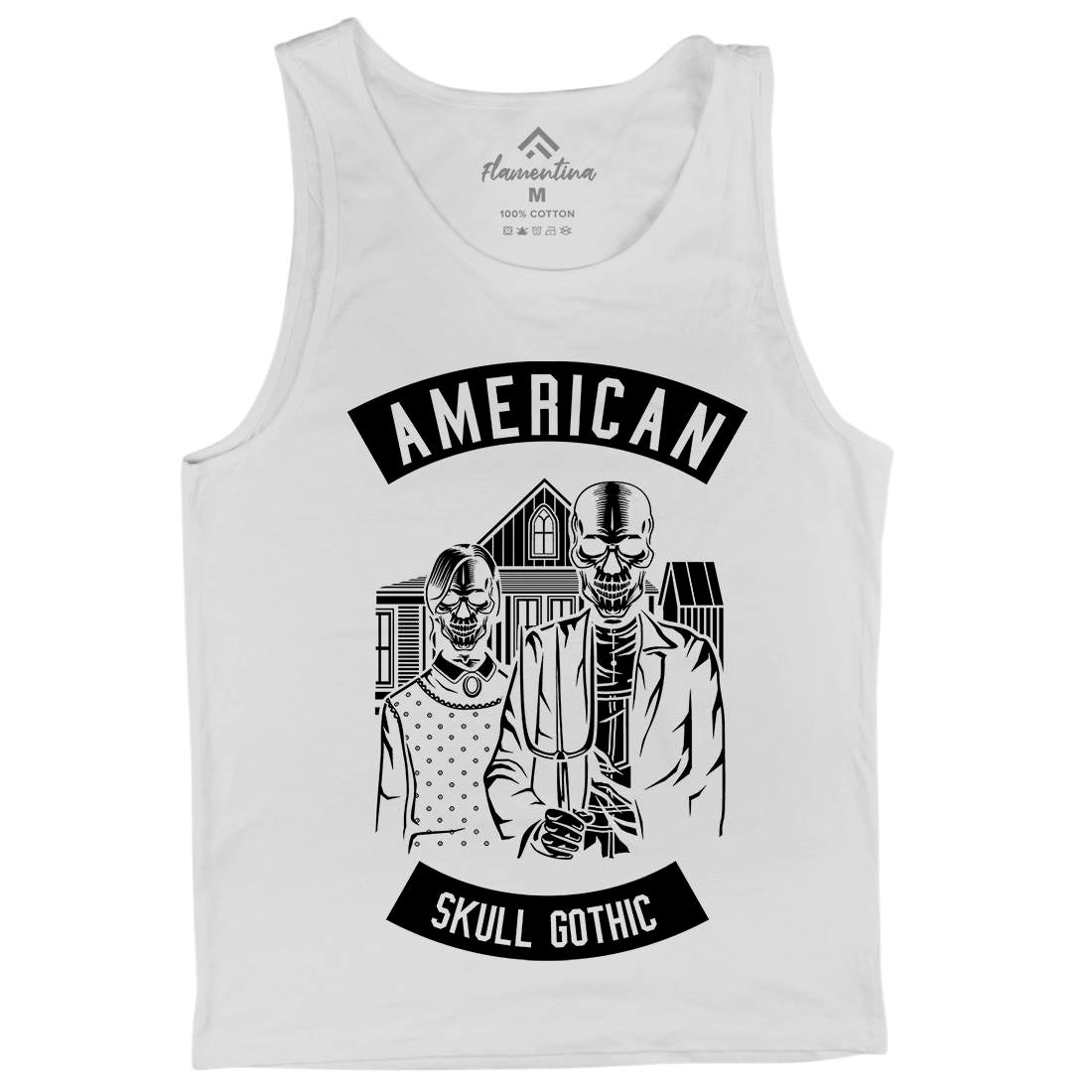 American Skull Gothic Mens Tank Top Vest Horror B480