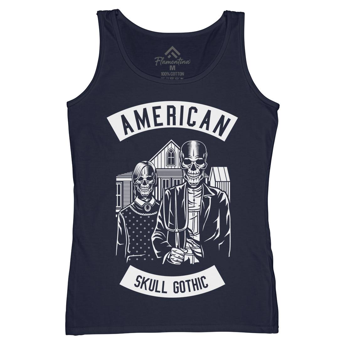 American Skull Gothic Womens Organic Tank Top Vest Horror B480