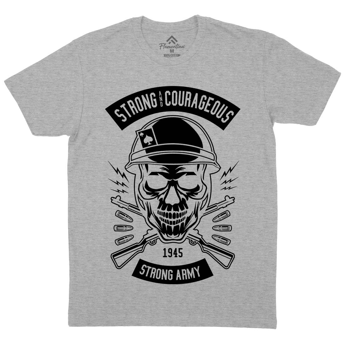 Army Skull Mens Crew Neck T-Shirt Army B482