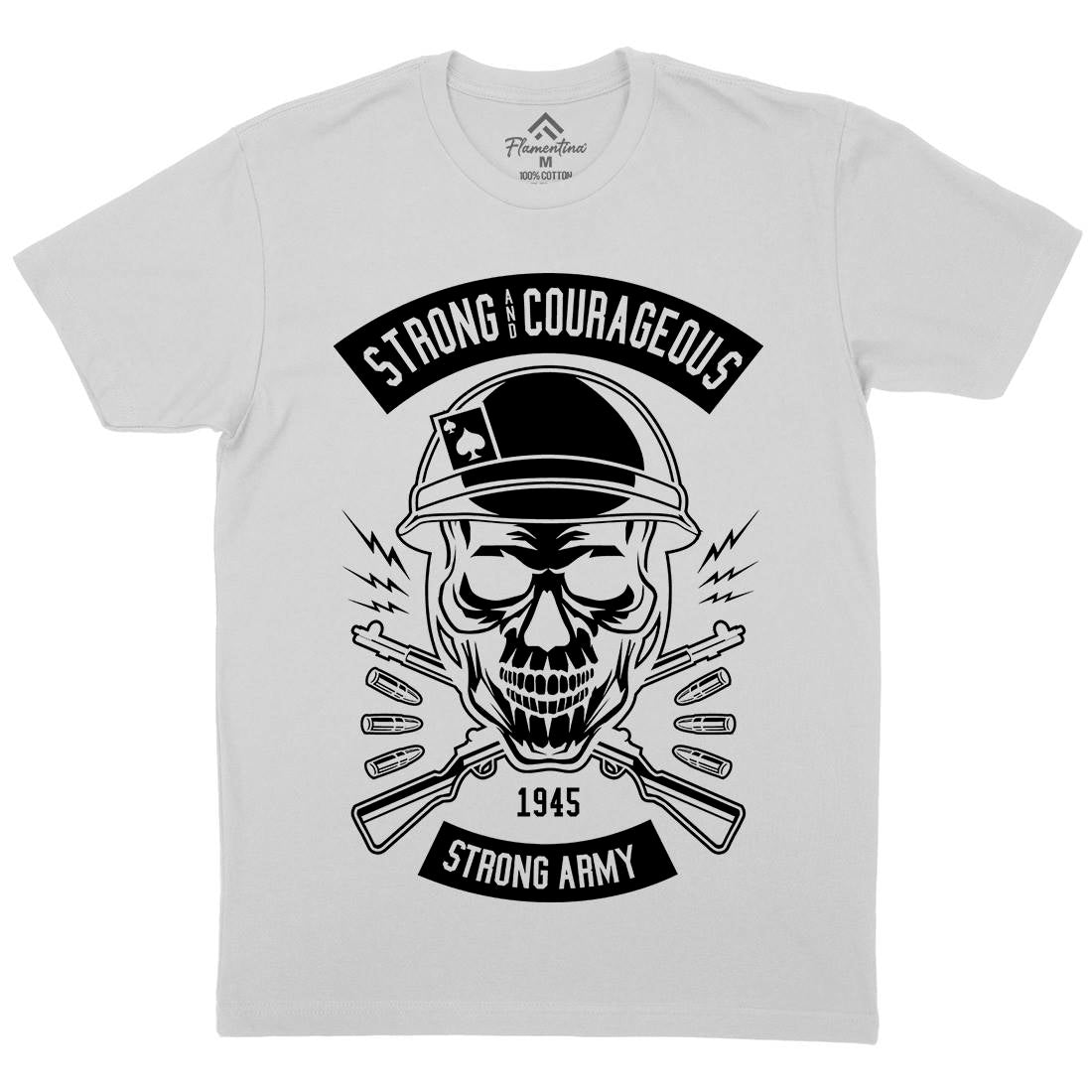 Army Skull Mens Crew Neck T-Shirt Army B482