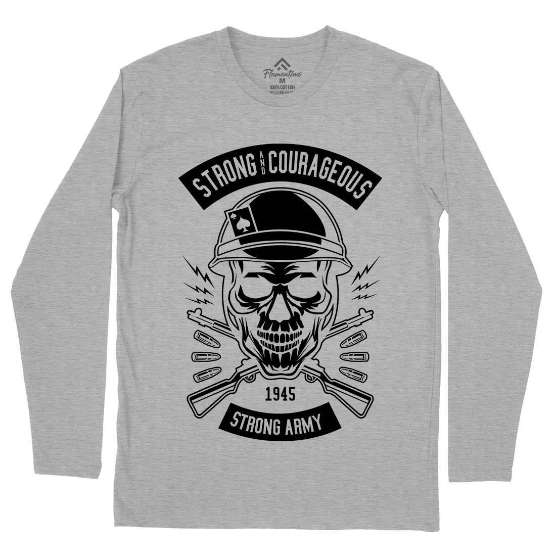 Army Skull Mens Long Sleeve T-Shirt Army B482