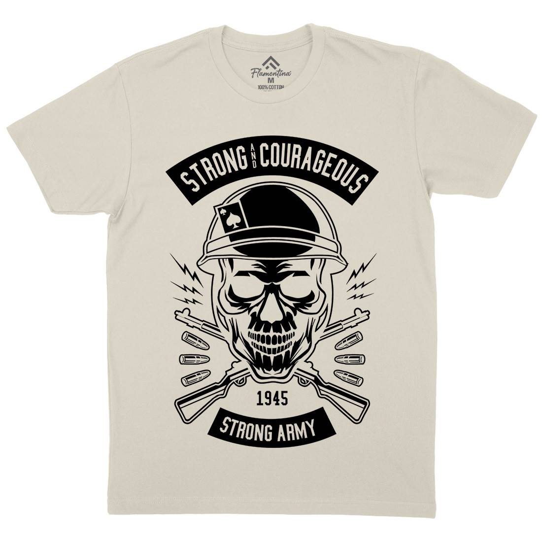 Army Skull Mens Organic Crew Neck T-Shirt Army B482