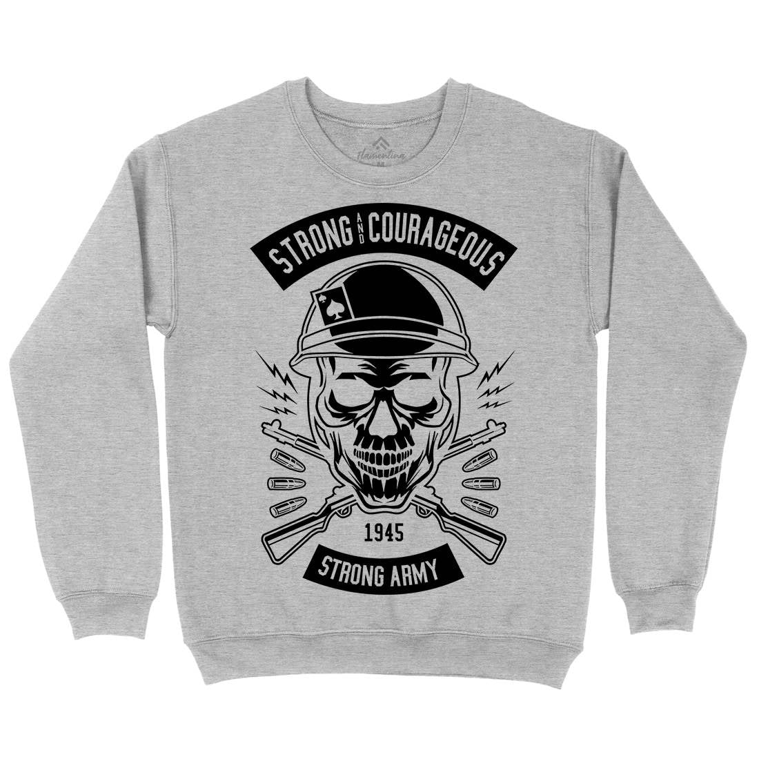 Army Skull Kids Crew Neck Sweatshirt Army B482