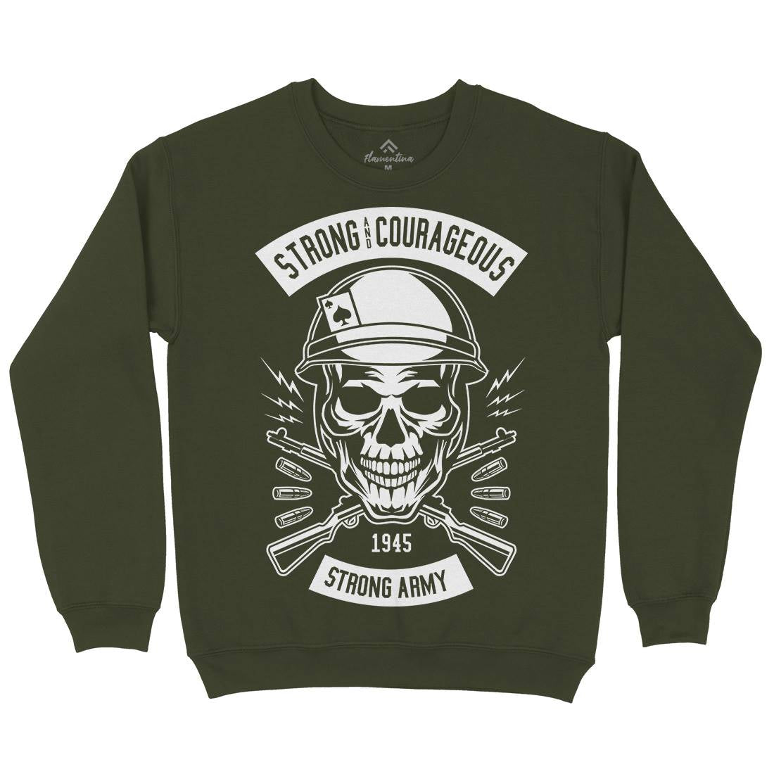 Army Skull Mens Crew Neck Sweatshirt Army B482
