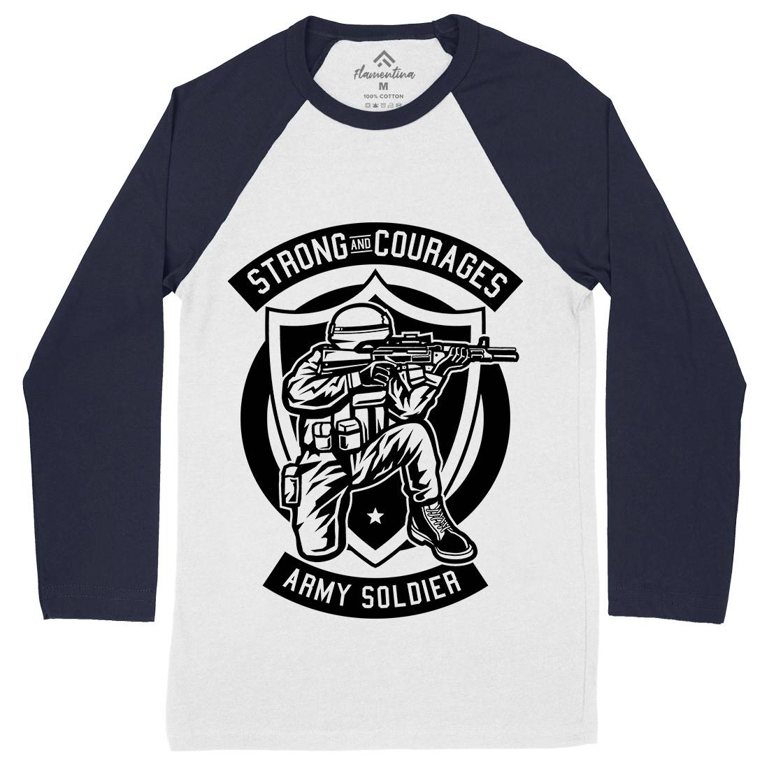 Army Soldier Mens Long Sleeve Baseball T-Shirt Army B483