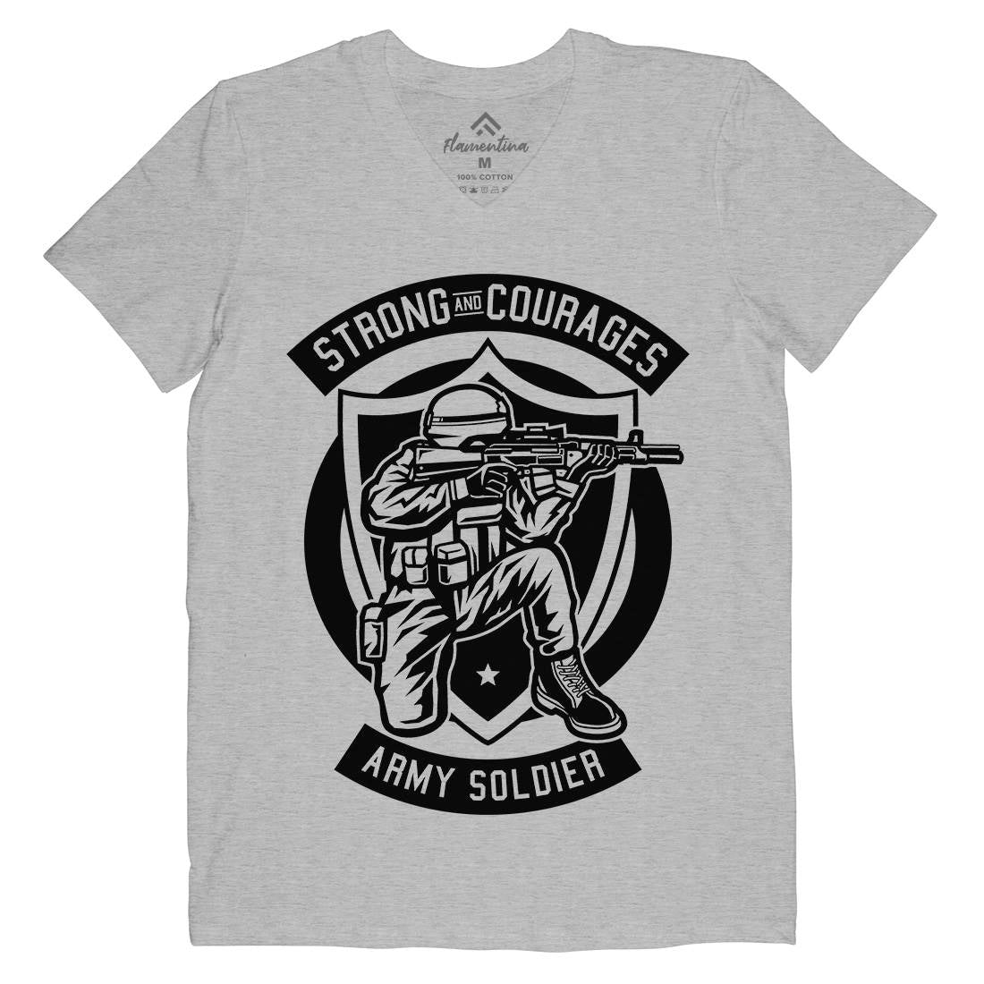 Army Soldier Mens Organic V-Neck T-Shirt Army B483