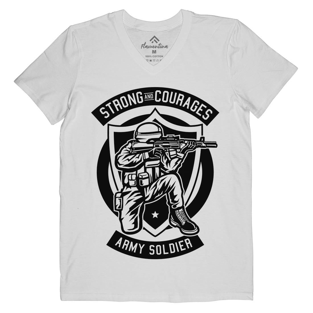 Army Soldier Mens Organic V-Neck T-Shirt Army B483