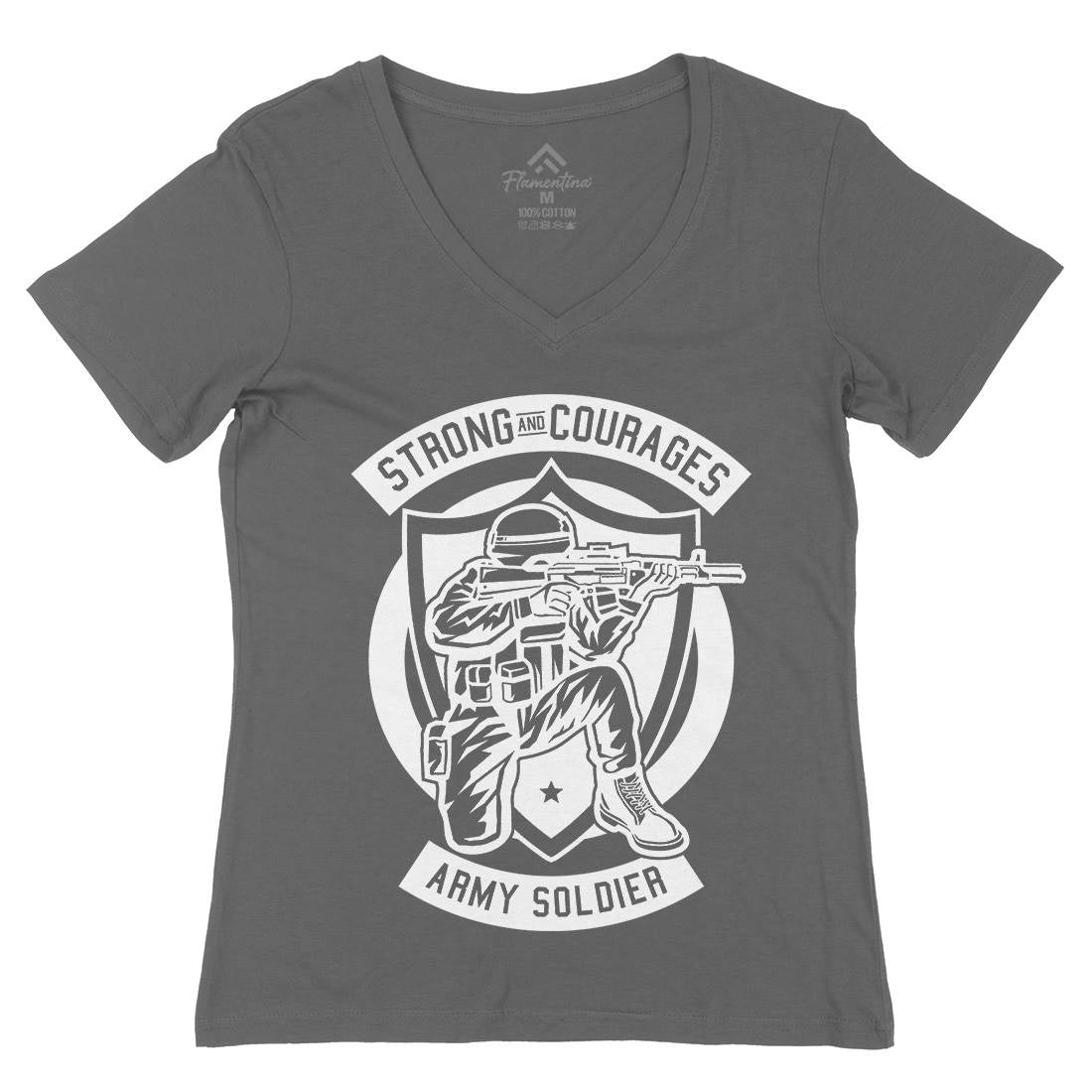 Army Soldier Womens Organic V-Neck T-Shirt Army B483