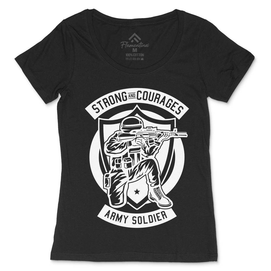 Army Soldier Womens Scoop Neck T-Shirt Army B483