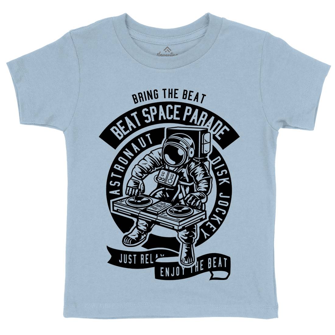 Astronaut Disk Jockey Kids Organic Crew Neck T-Shirt Space B484