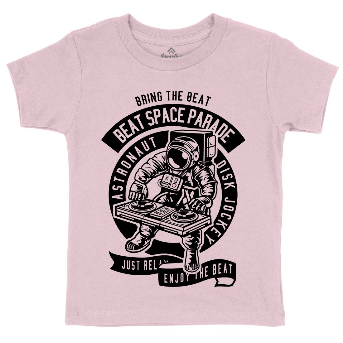 Astronaut Disk Jockey Kids Organic Crew Neck T-Shirt Space B484